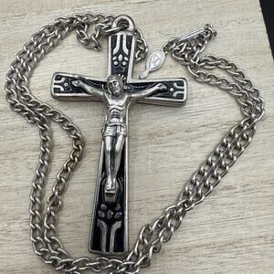 Vintage Sarah Coventry Chain Necklace 24" with added Crucifix Cross Pendant READ